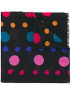 Ps By Paul Smith Dotted Pattern Scarf, Adult Unisex, Black, Silk/wool