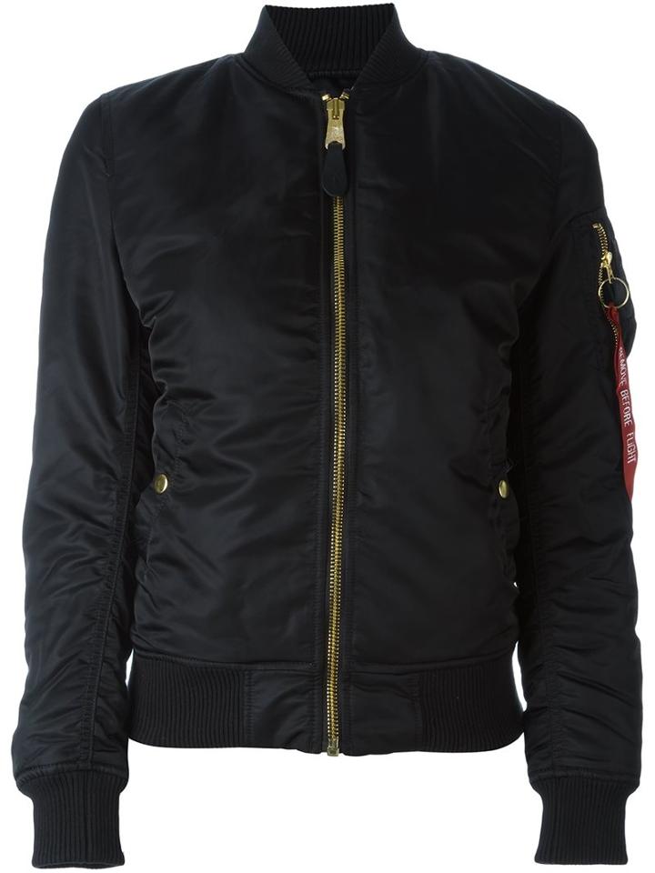 Alpha Industries Lightweight Bomber Jacket, Women's, Size: Small, Black, Nylon/polyester