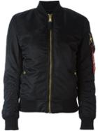 Alpha Industries Lightweight Bomber Jacket, Women's, Size: Small, Black, Nylon/polyester
