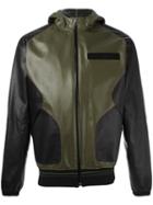 Givenchy Hooded Leather Jacket, Men's, Size: Small, Green, Lamb Skin/polyamide/polyurethane/cotton
