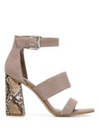 Kendall+kylie Jayne Python Block Heel Sandals - Neutrals