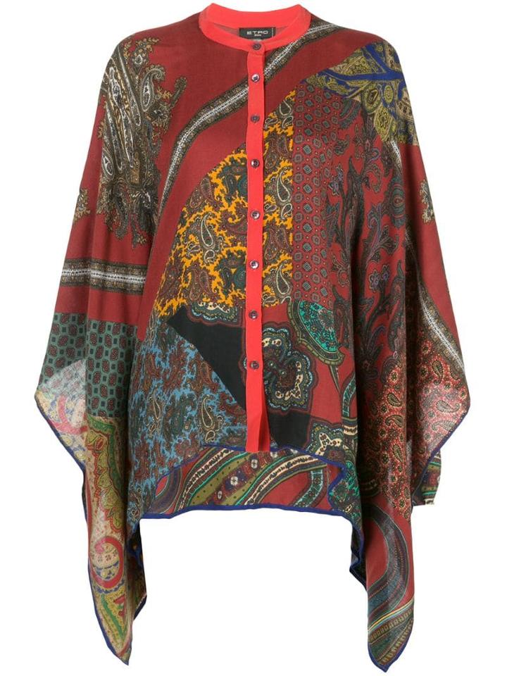 Etro Asymmetric Hem Bohemian Shirt - Red
