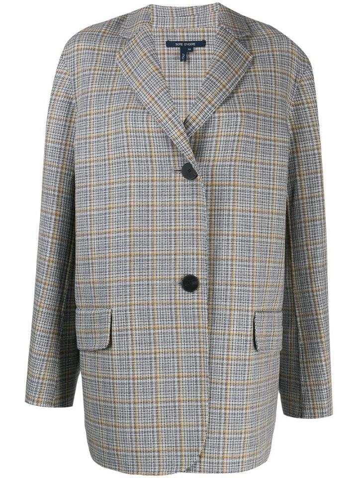 Sofie D'hoore Oversized Check Blazer - Grey