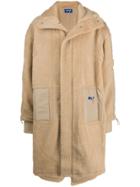 Ader Error Teddy Shearling Fishtail Parka - Neutrals