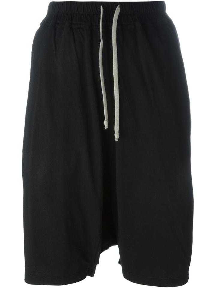 Rick Owens Drkshdw Drop Crotch Shorts, Women's, Size: L, Black, Cotton