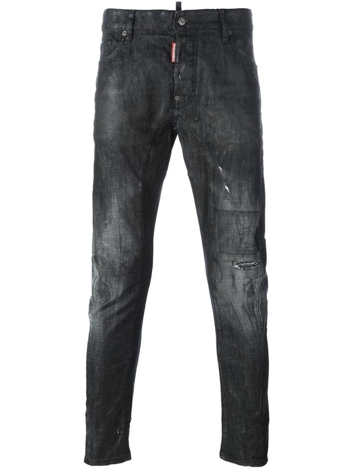 Dsquared2 'tidy Biker' Jeans, Men's, Size: 48, Black, Cotton/spandex/elastane/polyester