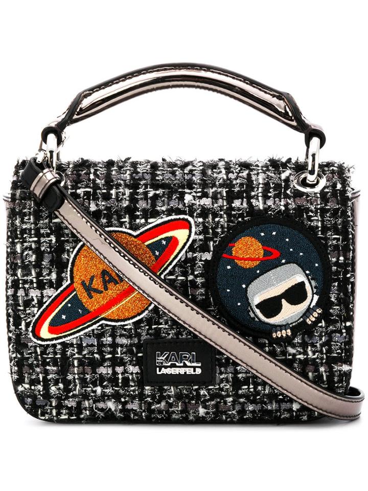 Karl Lagerfeld K/space Tweed Shoulder Bag - Black