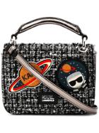 Karl Lagerfeld K/space Tweed Shoulder Bag - Black