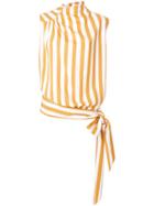 Maison Margiela Sleeveless Striped Top - Yellow & Orange