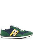 Polo Ralph Lauren Logo Embroidered Colour Block Sneakers - Blue