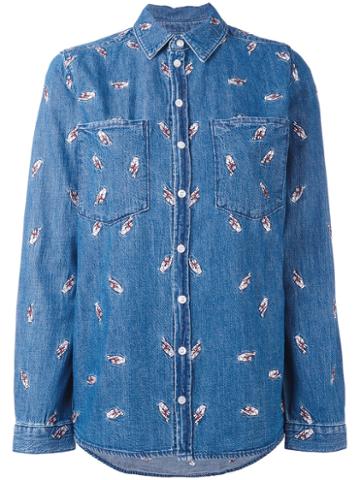 Zoe Karssen - Fingers Crossed Shirt - Women - Cotton - M, Blue, Cotton