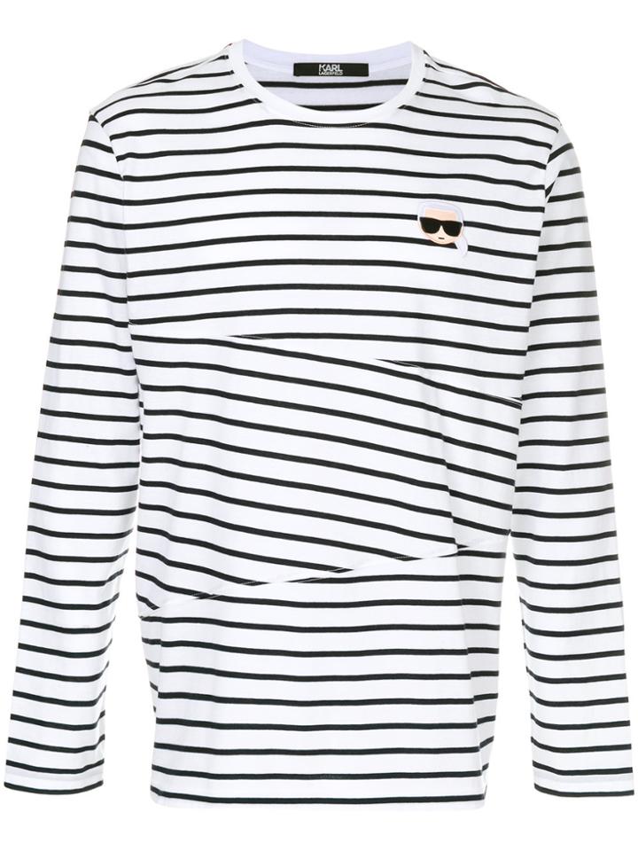 Karl Lagerfeld Karl Striped Sweatshirt - White