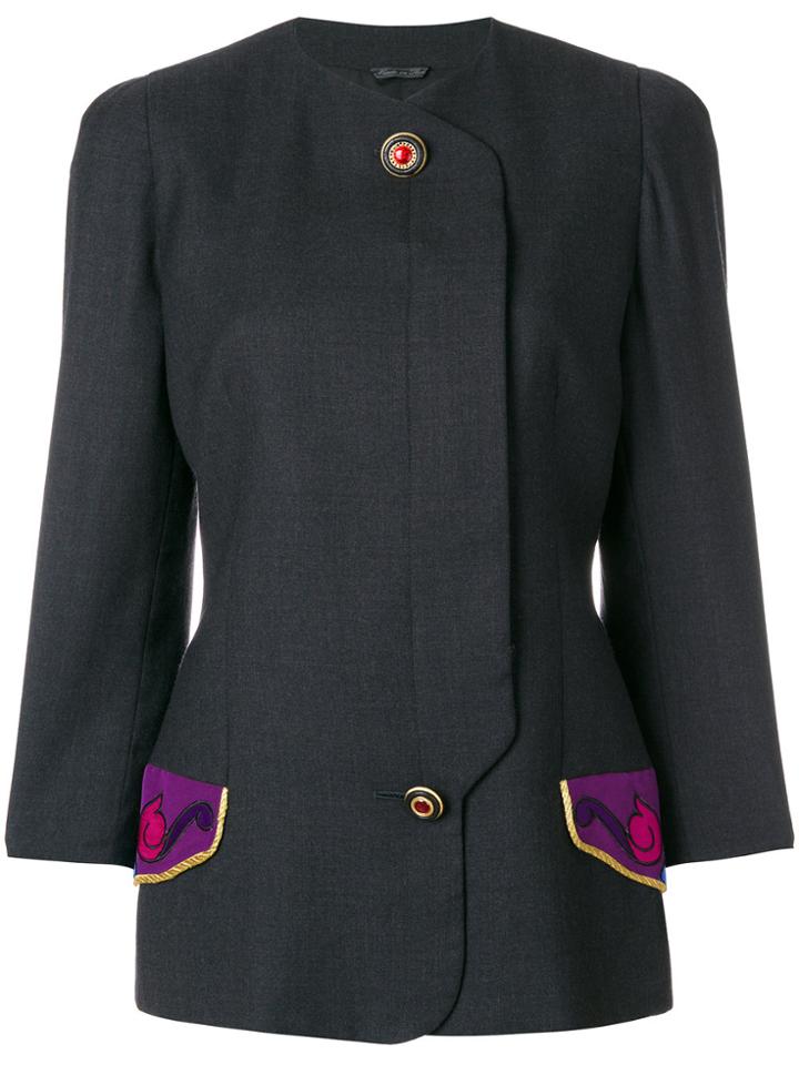 Versace Vintage Embroidered Pocket Jacket - Grey
