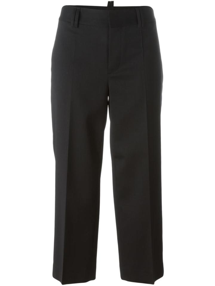 Dsquared2 Cropped Trousers, Women's, Size: 38, Black, Polyester/spandex/elastane/virgin Wool