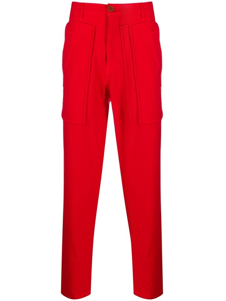 Comme Des Garçons Shirt Straight-leg Cargo Trousers - Red