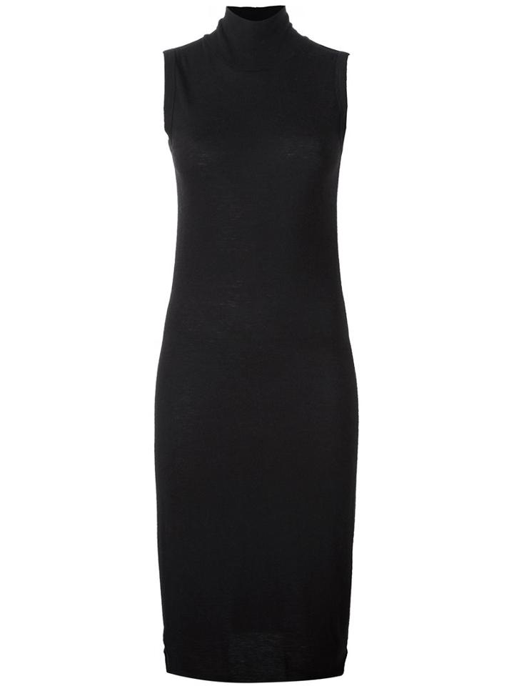 Rick Owens Lilies Roll Neck Sleeveless Dress, Women's, Size: 42, Black, Polyamide/viscose/angora/wool