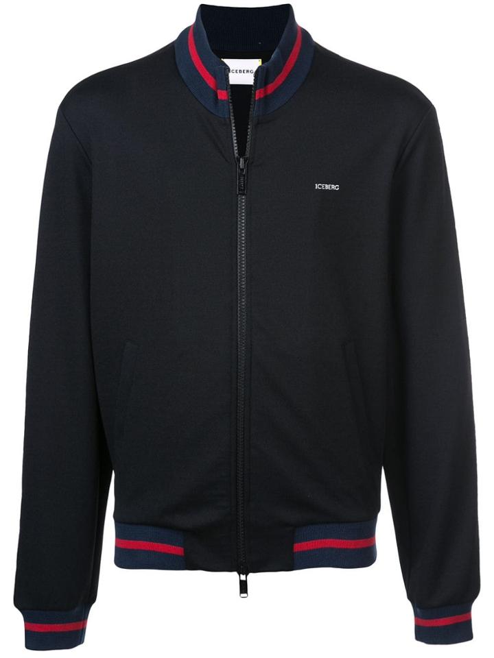 Iceberg Stripe Logo Track Jacket - Black