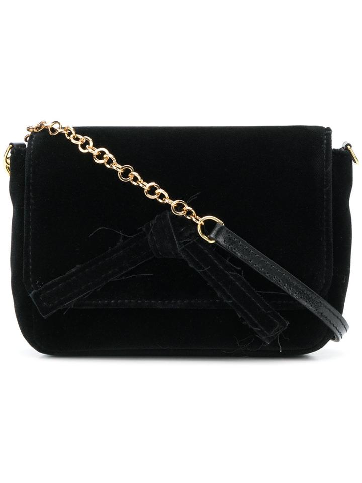 L'autre Chose Velvet Crossbody Bag - Black