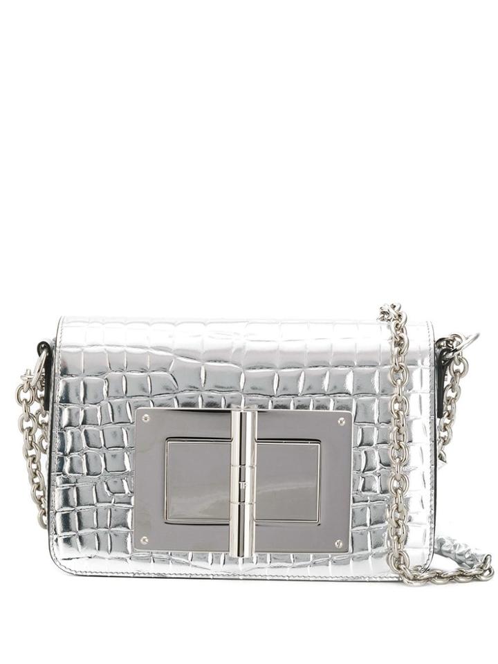 Tom Ford Python Medium Natalia Bag - Silver