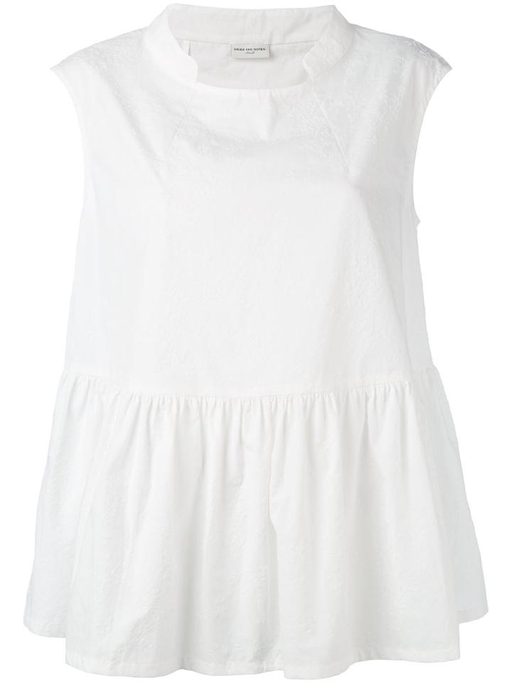 Dries Van Noten Flared Hem Top, Women's, Size: Small, White, Cotton