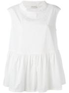 Dries Van Noten Flared Hem Top, Women's, Size: Small, White, Cotton