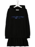 Philosophy Di Lorenzo Serafini Kids Teen Logo Hoodie Dress - Black