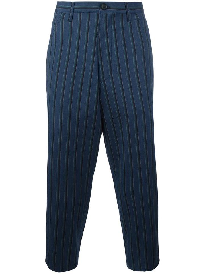 Comme Des Garçons Shirt Cropped Trousers, Men's, Size: Medium, Blue, Cotton/wool