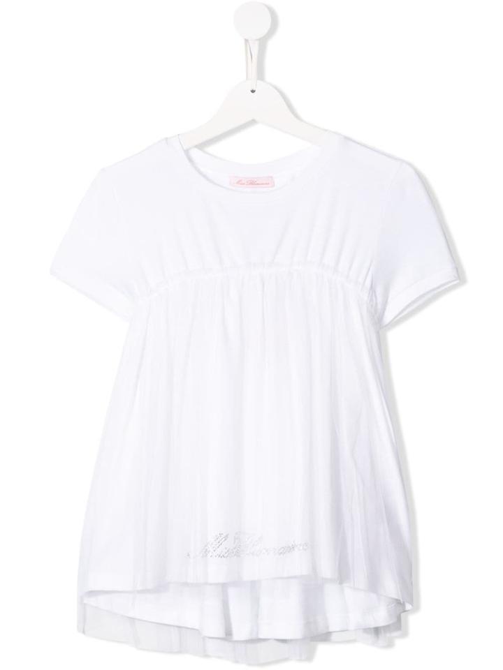 Miss Blumarine Teen Embellished Logo Blouse - White