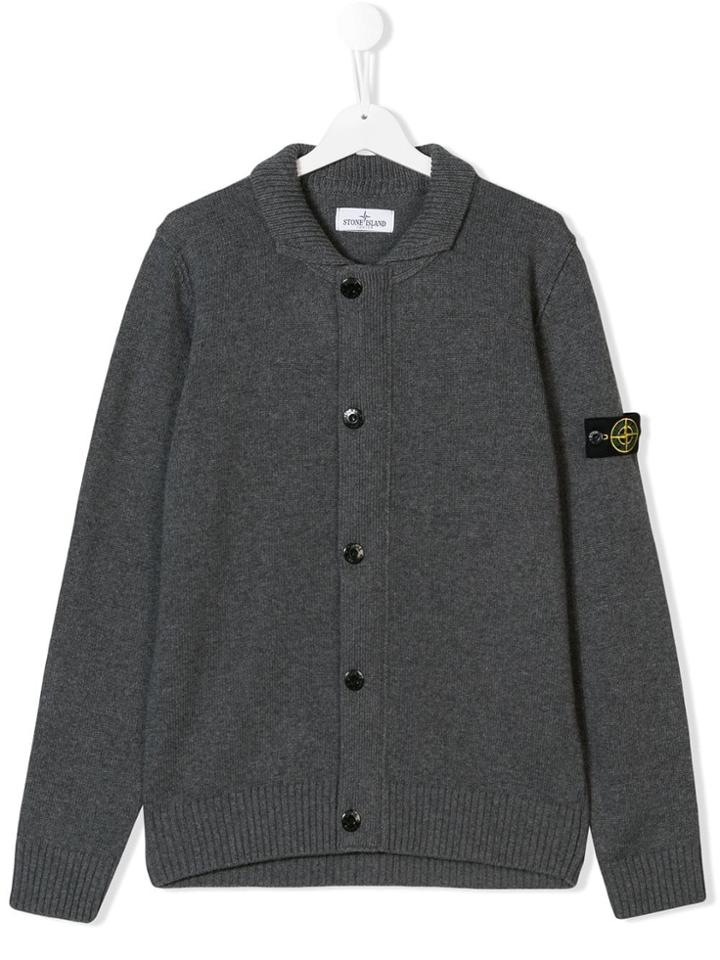 Stone Island Junior Knitted Cardigan - Grey