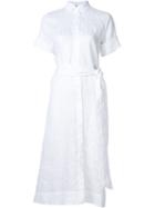 Lisa Marie Fernandez Short Sleeved Shirt Dress, Women's, Size: 3, White, Cotton/linen/flax