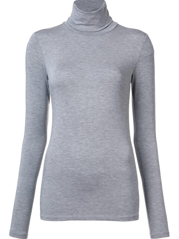 Majestic Filatures High Neck Longsleeved T-shirt, Women's, Size: 1, Grey, Viscose/spandex/elastane