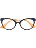 Prada Eyewear Square Glasses - Brown