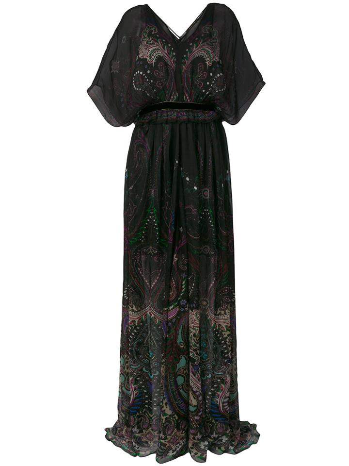 Roberto Cavalli Paisley Maxi Dress - Black