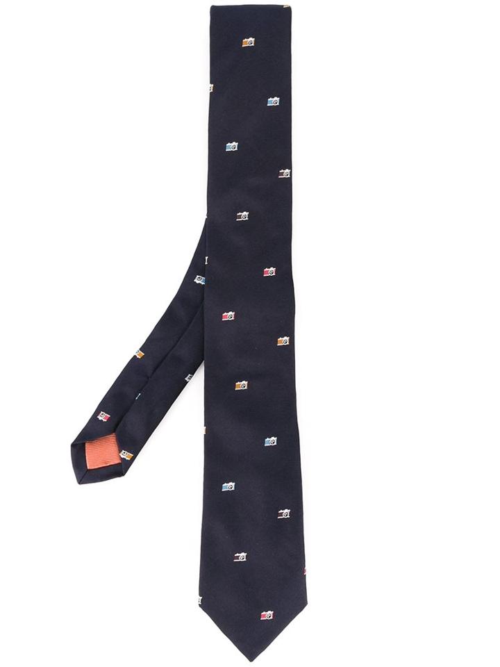 Paul Smith Camera Embroidered Tie