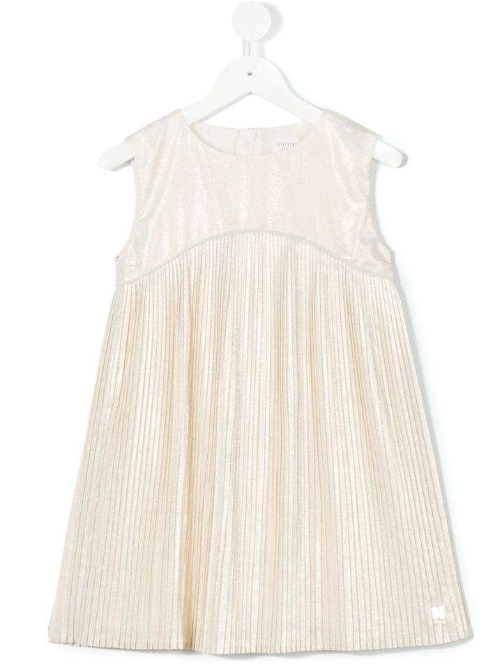 Carrèment Beau - Pleated A-line Dress - Kids - Polyester/viscose - 2 Yrs, Toddler Girl's, Nude/neutrals