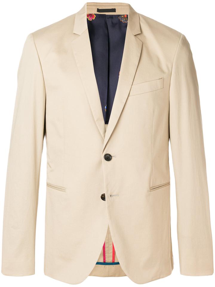 Ps By Paul Smith Fitted Button Blazer - Nude & Neutrals