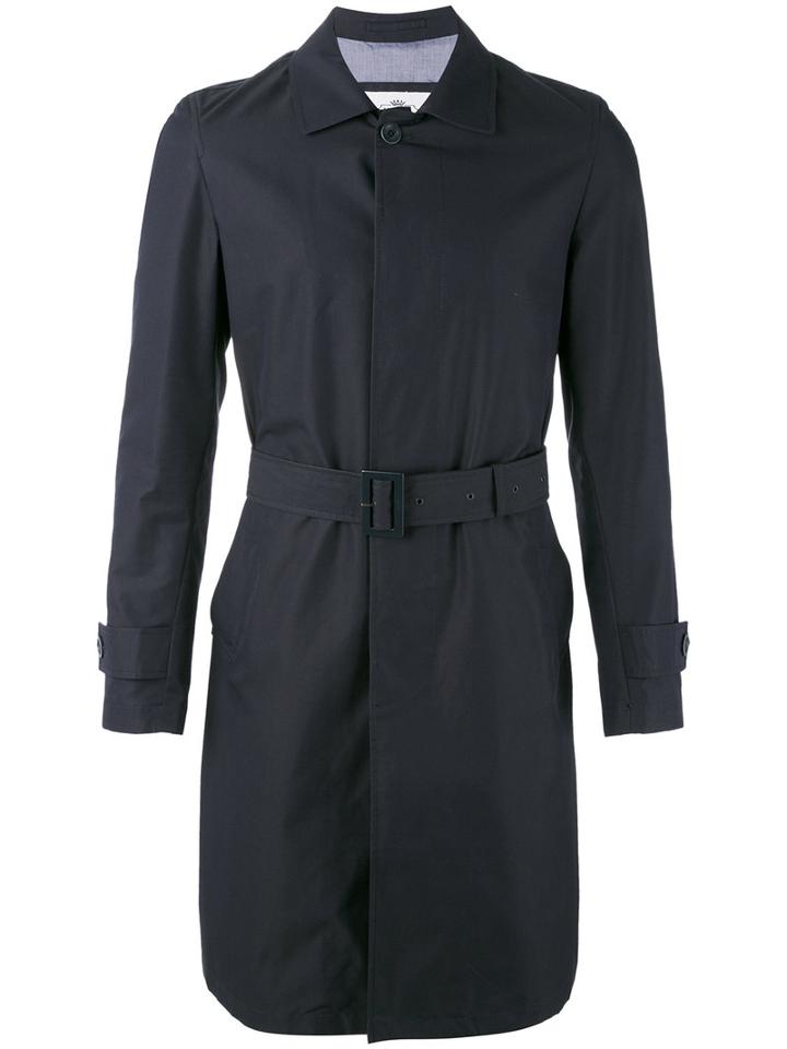 Herno - Single Breasted Raincoat - Men - Cotton/polyamide/polyester/modal - 48, Blue, Cotton/polyamide/polyester/modal