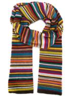 Paul Smith Striped Scarf, Men's, Yellow/orange, Nylon/viscose/cashmere/wool
