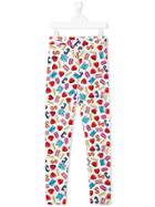 Moschino Kids Letters And Heart Print Leggings - White
