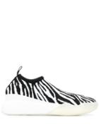 Stella Mccartney Loop Zebra Print Low-top Sneakers - Black