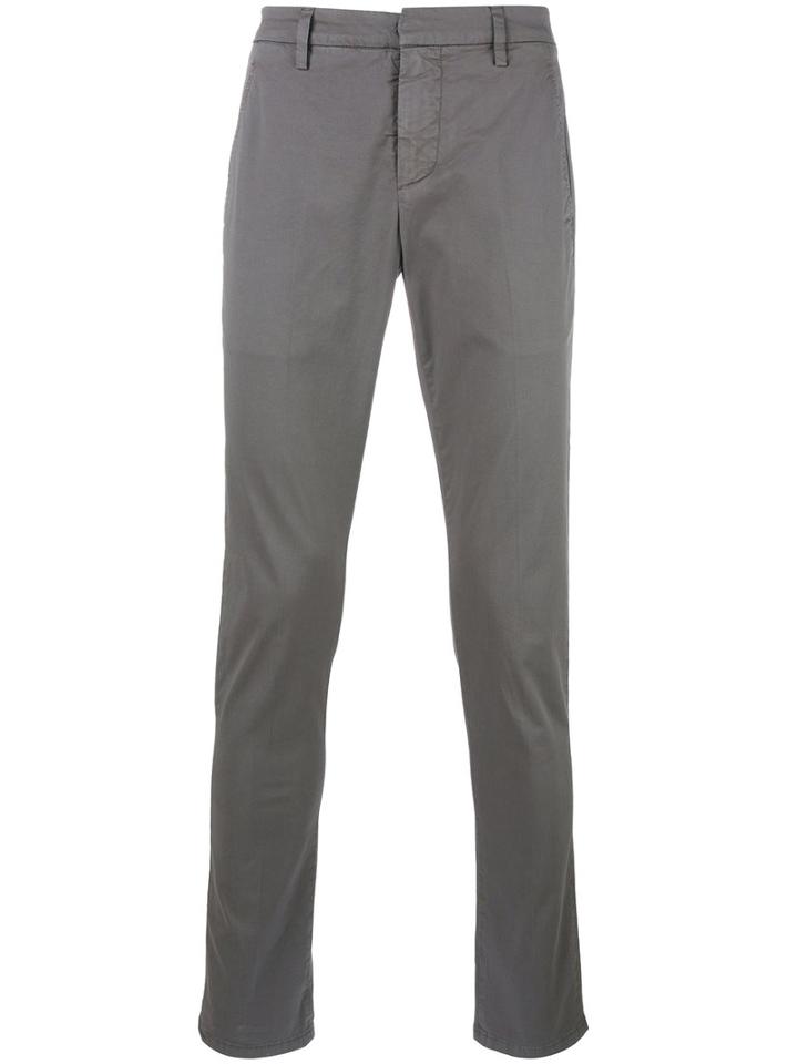 Dondup Plain Chinos, Men's, Size: 30, Grey, Cotton/spandex/elastane