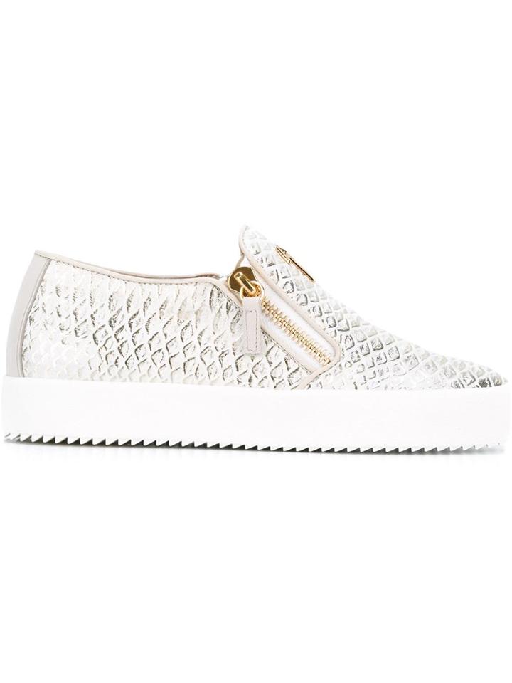 Giuseppe Zanotti Design Eve Python Effect Sneakers - White