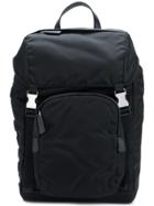 Prada Buckle Strap Backpack - Black