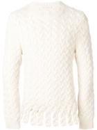 Jw Anderson Fringe Chunky Jumper - White