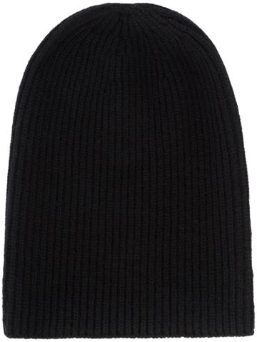 Odin Half Cardigan Beanie - Black