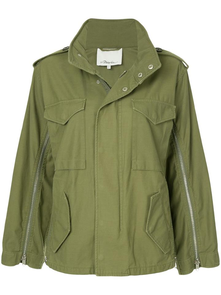 3.1 Phillip Lim Zip Detail Field Jacket - Green