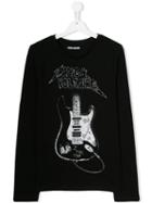 Zadig & Voltaire Kids Guitar Print T-shirt - Black