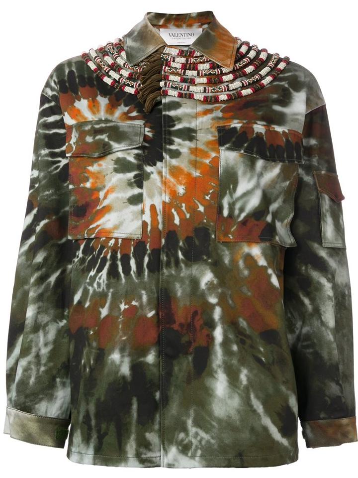 Valentino Tie-dye Jacket, Women's, Size: 40, Green, Cotton/spandex/elastane/polyamide