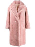 Yves Salomon Meteo Textured Wool Coat - Pink