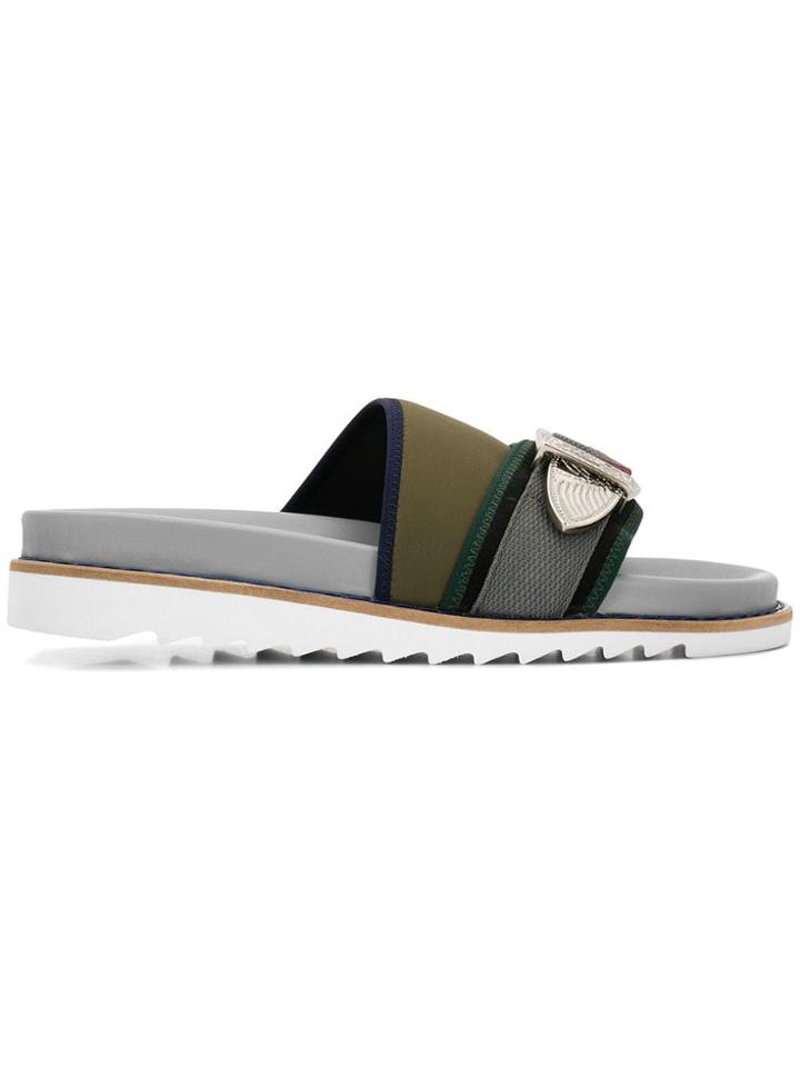 Toga Virilis Buckle Detail Sliders - Green
